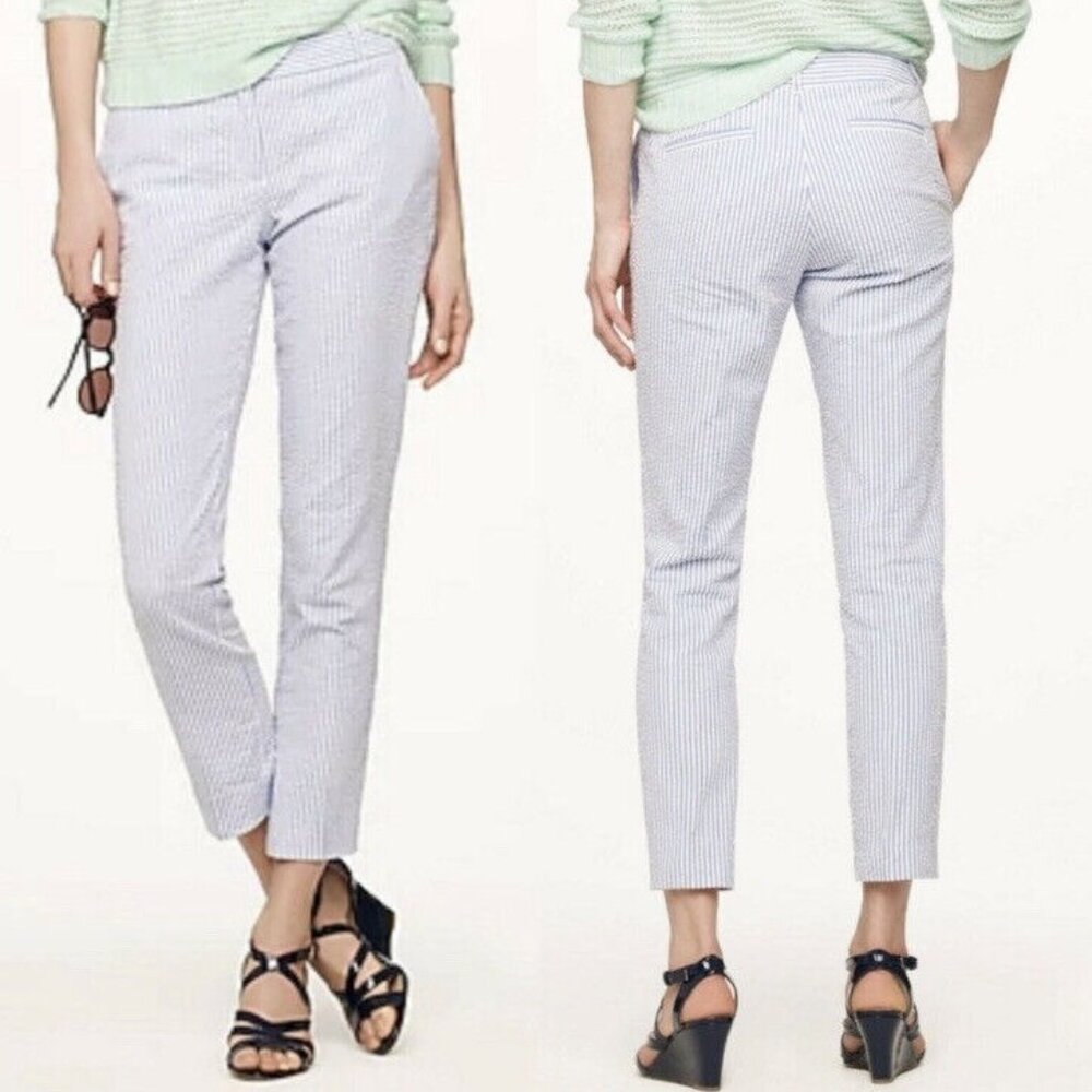 J. Crew Café capri in seersucker